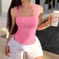 ✨New Arrival🩱Sexy Square Neck Sleeveless Tummy Control Tank Tops Bodysuits-1