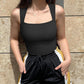 ✨New Arrival🩱Sexy Square Neck Sleeveless Tummy Control Tank Tops Bodysuits-4