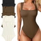 ✨New Arrival🩱Sexy Square Neck Sleeveless Tummy Control Tank Tops Bodysuits-12
