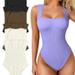 ✨New Arrival🩱Sexy Square Neck Sleeveless Tummy Control Tank Tops Bodysuits-13