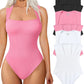 ✨New Arrival🩱Sexy Square Neck Sleeveless Tummy Control Tank Tops Bodysuits-15