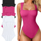 ✨New Arrival🩱Sexy Square Neck Sleeveless Tummy Control Tank Tops Bodysuits-21