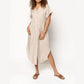 💥Free shipping💥Women's Casual Loose Rolled Up Sleeve Button Down Shirt Dress-3