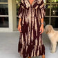 🌷Limited time offer 47% OFF🎁Casual Print V-Neck Waist Wrap Long Dress-5