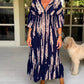 🌷Limited time offer 47% OFF🎁Casual Print V-Neck Waist Wrap Long Dress-7