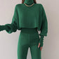 🌷Limited Time 50% OFF💞Women's Long-sleeve High Neck Crop Top and Pants Set-4