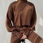 🌷Limited Time 50% OFF💞Women's Long-sleeve High Neck Crop Top and Pants Set-8