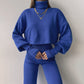 🌷Limited Time 50% OFF💞Women's Long-sleeve High Neck Crop Top and Pants Set-9