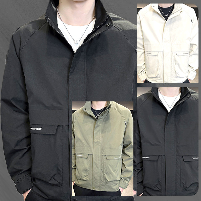 BEST SELLING 64%OFF--Men's Stylish Full Zip Jacket with Pockets-5