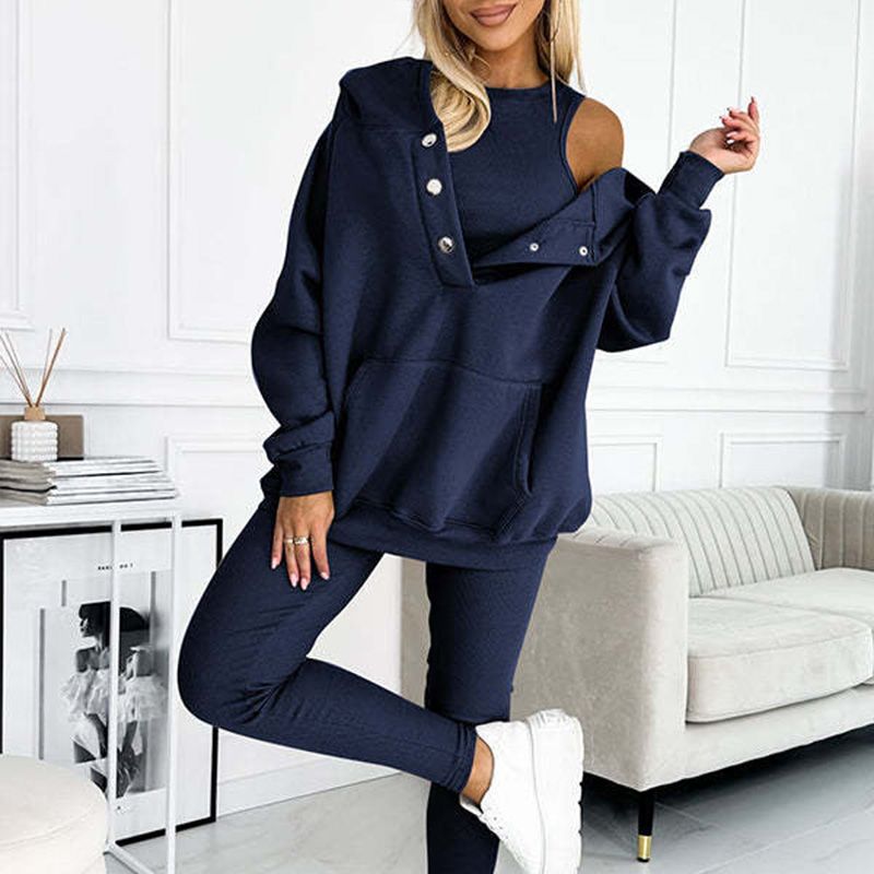 💥New Arrival🏆Hooded Casual and Comfortable Sweatshirt Three-Piece Set-15