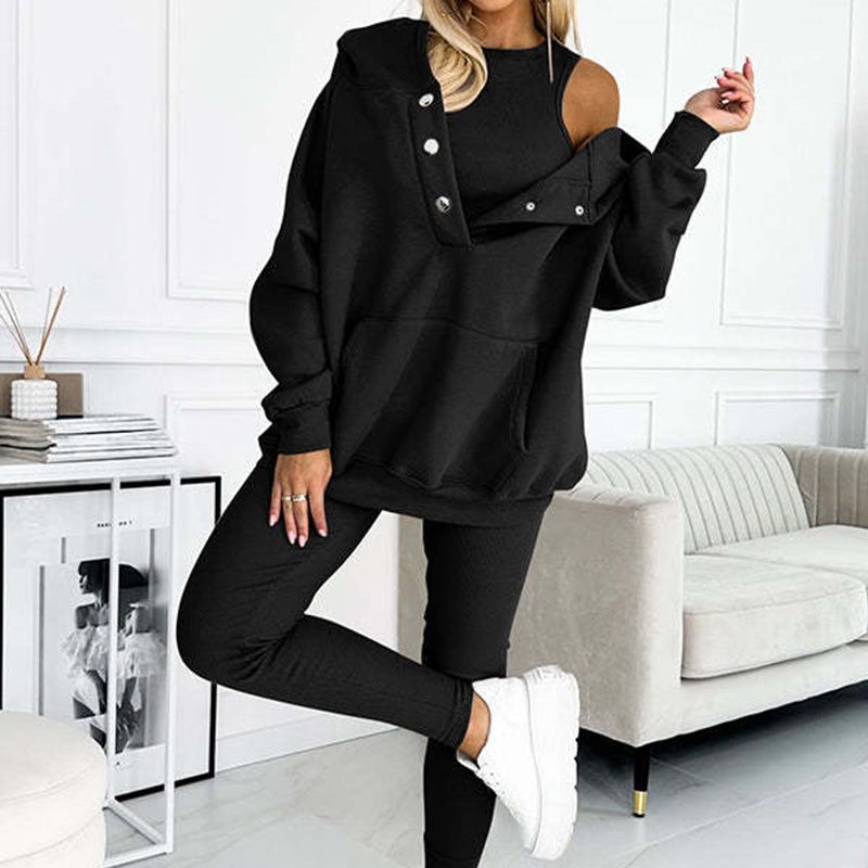 💥New Arrival🏆Hooded Casual and Comfortable Sweatshirt Three-Piece Set-17