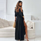 🔥2024 HOT SALE🔥 Women’s Elegant Sexy V Neck Side Slit Dress-5