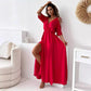 🔥2024 HOT SALE🔥 Women’s Elegant Sexy V Neck Side Slit Dress-9