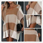 🌷Limited Time 56% OFF💞Women's Color Block Plaid Cape Loose Sweater-2