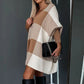 🌷Limited Time 56% OFF💞Women's Color Block Plaid Cape Loose Sweater-6