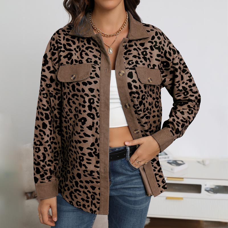 🔥Get 50% Off Today🔥Women's Leopard Print Button Long-sleeve Jacket-2