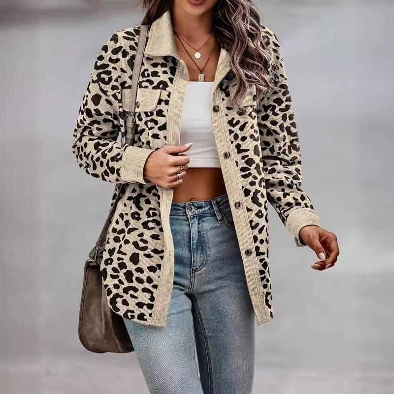 🔥Get 50% Off Today🔥Women's Leopard Print Button Long-sleeve Jacket-5
