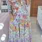 🔥Hot Sale💃Floral Print Tiered Hem Maxi Dress-2
