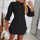 💥Limited time 56% off🔥Women's Lapel Button-Down Side Drawstring Shirt Dress-10