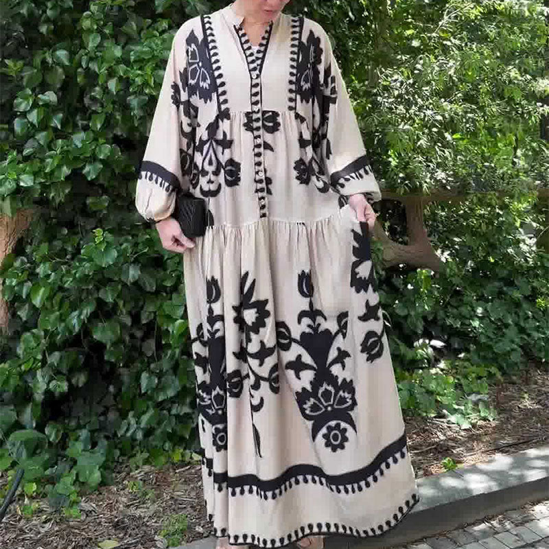 🌷Limited Time 33% OFF💞Women's Retro Maxi Dress-3