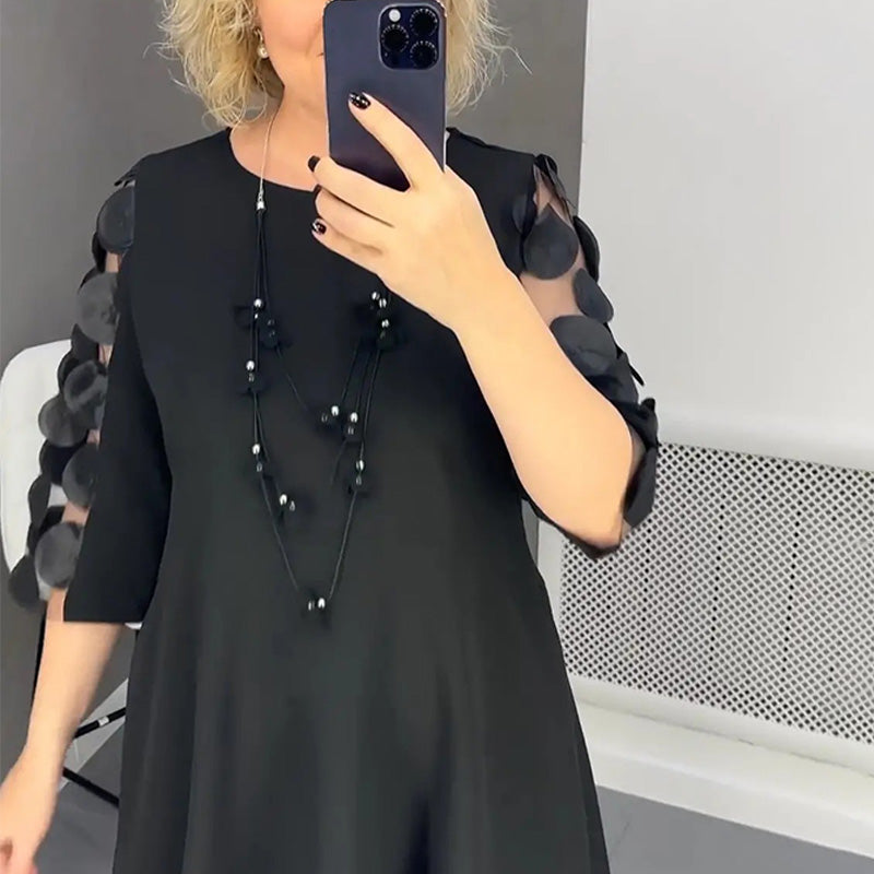 🌷Limited Time 49% OFF💞Plus Size Flared Dress with Dots Decor-3