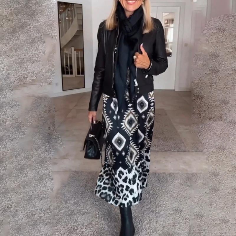 🌷Limited Time 49% OFF💞Women’s Bohemian Casual Printed Long-sleeve Dress-6