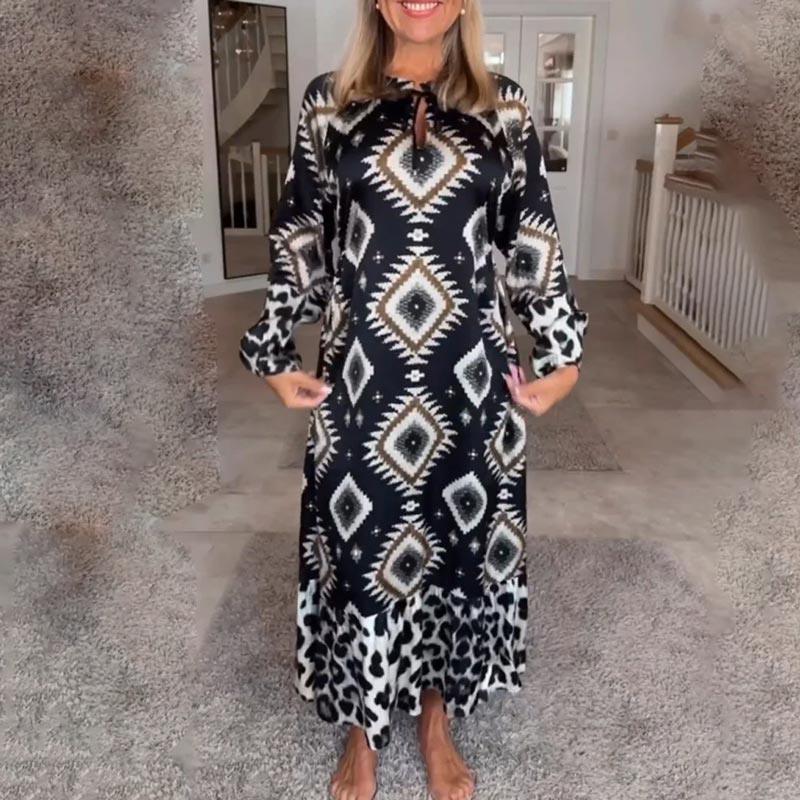 🌷Limited Time 49% OFF💞Women’s Bohemian Casual Printed Long-sleeve Dress-5