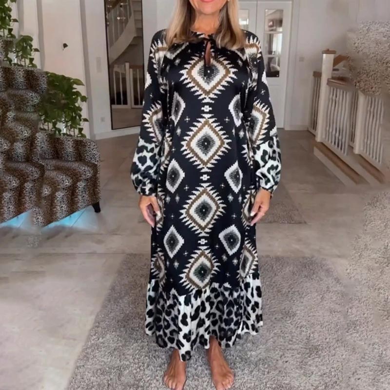 🌷Limited Time 49% OFF💞Women’s Bohemian Casual Printed Long-sleeve Dress-9