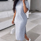 🌷Limited Time 52% OFF💞Women's Casual Split T-shirt Long Dress-3