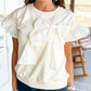 🌷Limited Time 62% OFF💞Bow Tie Short Ruffle Sleeve Top-4