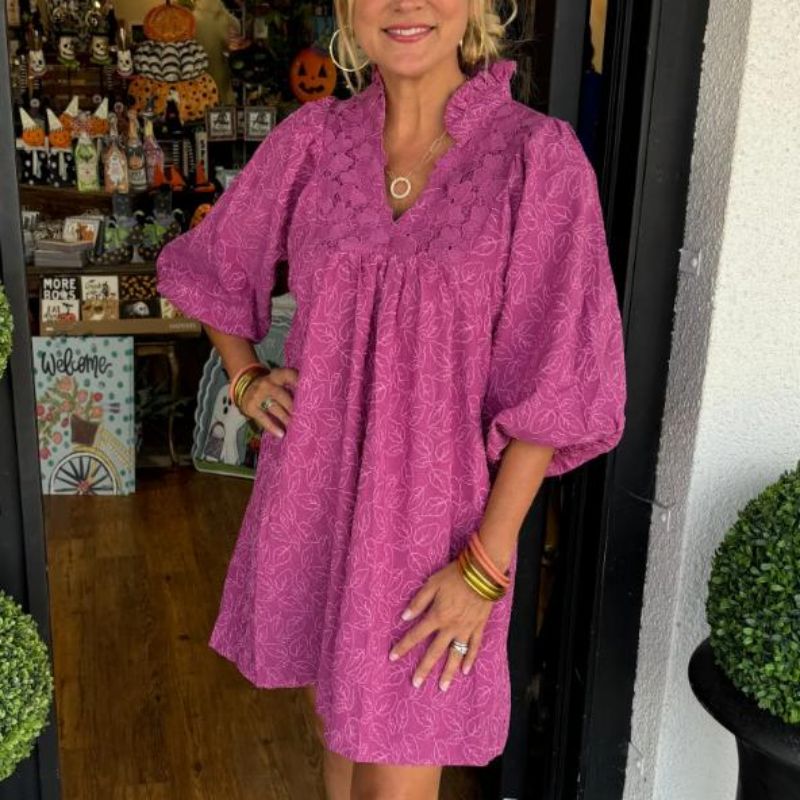 🌷Limited Time 46% OFF💞Solid color carved elegant dress-6