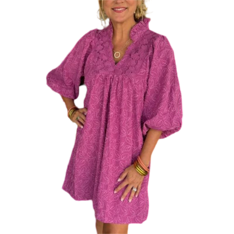 🌷Limited Time 46% OFF💞Solid color carved elegant dress-13