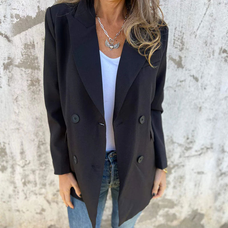 🔥HOT Sale🔥Fashionable Solid Color Long-Sleeve Blazer-1
