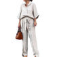 🔥HOT SALE-53% OFF💝Solid Color Lapel Top Drawstring Pants 2-Piece Set-10