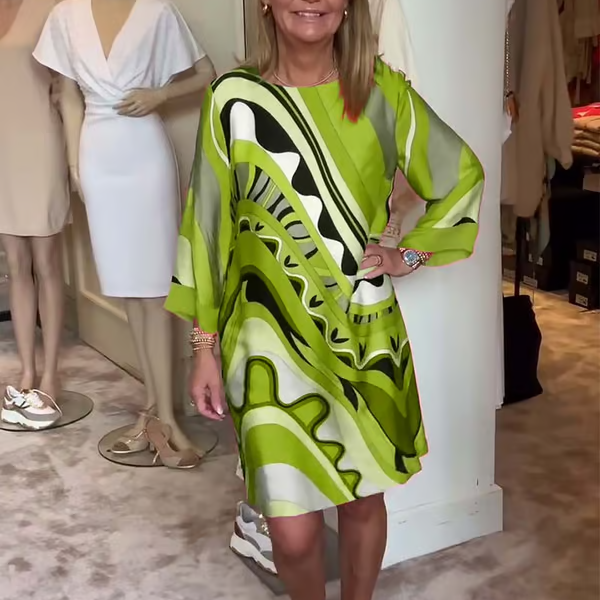 🔥HOT SALE-60% OFF💝Trendy Long Sleeve Printed Dress-4