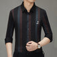 🔥Hot Sale 41% OFF🔥Striped Lapel Button Down Long Sleeve Shirt-3
