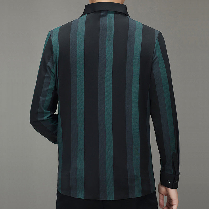 🔥Hot Sale 41% OFF🔥Striped Lapel Button Down Long Sleeve Shirt-6