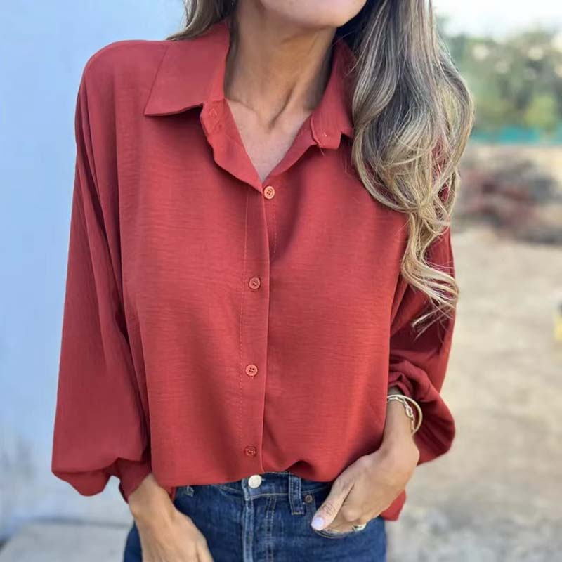 🔥HOT SALE-36% OFF💝Women's Elegant Solid Color Button-Up Shirt-8