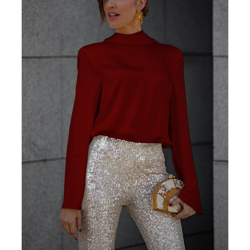 🌷Limited Time 50% OFF💞Ruffle Long Sleeve Top with Sexy Open Back-1