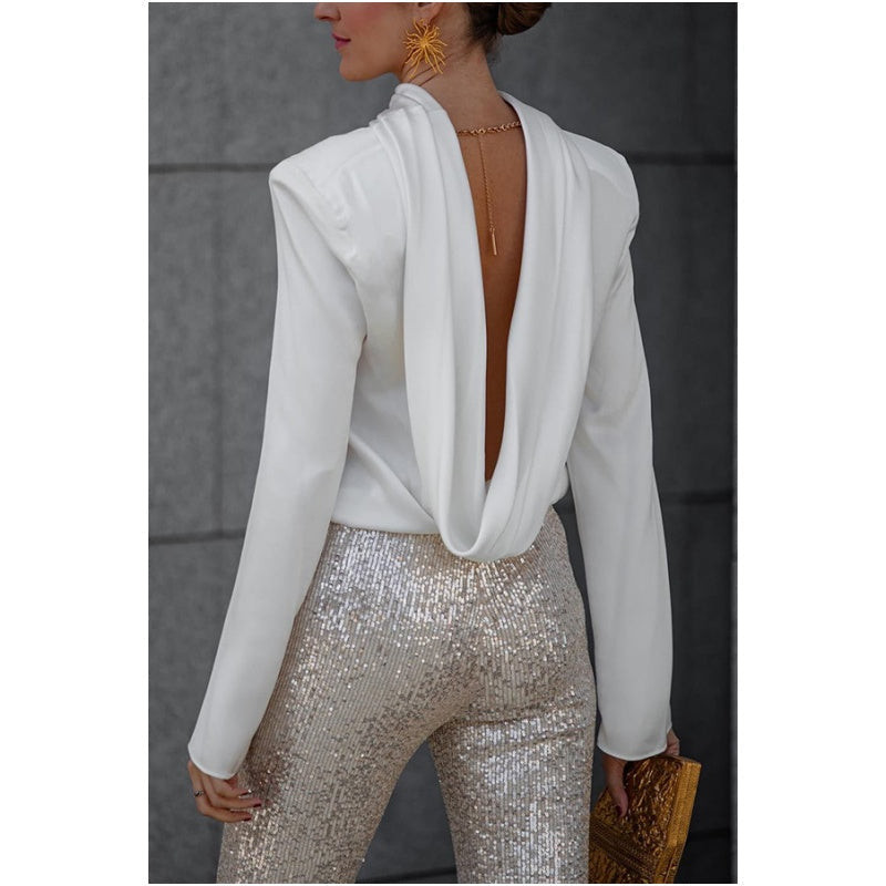 🌷Limited Time 50% OFF💞Ruffle Long Sleeve Top with Sexy Open Back-6