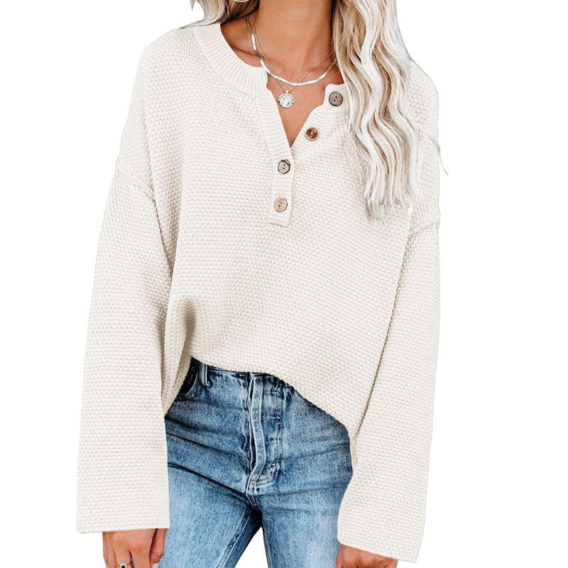 🔥Limited Time 45% OFF🔥Henley Waffle Knit Sweater-4