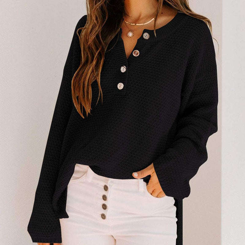 🔥Limited Time 45% OFF🔥Henley Waffle Knit Sweater-2