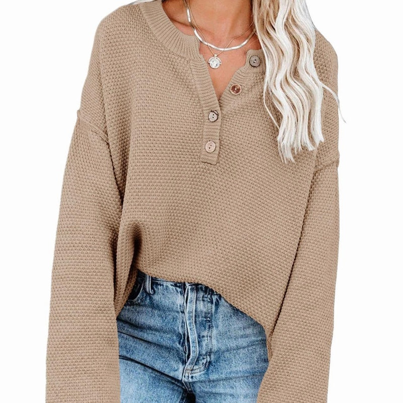 🔥Limited Time 45% OFF🔥Henley Waffle Knit Sweater-6