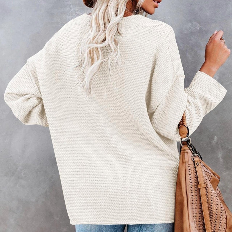 🔥Limited Time 45% OFF🔥Henley Waffle Knit Sweater-5