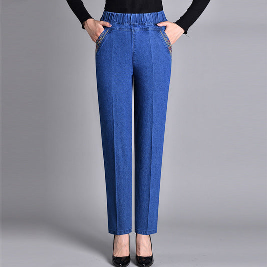 🍁New for autumn✨ Side-Pocket Full Elastic Waist Jeans