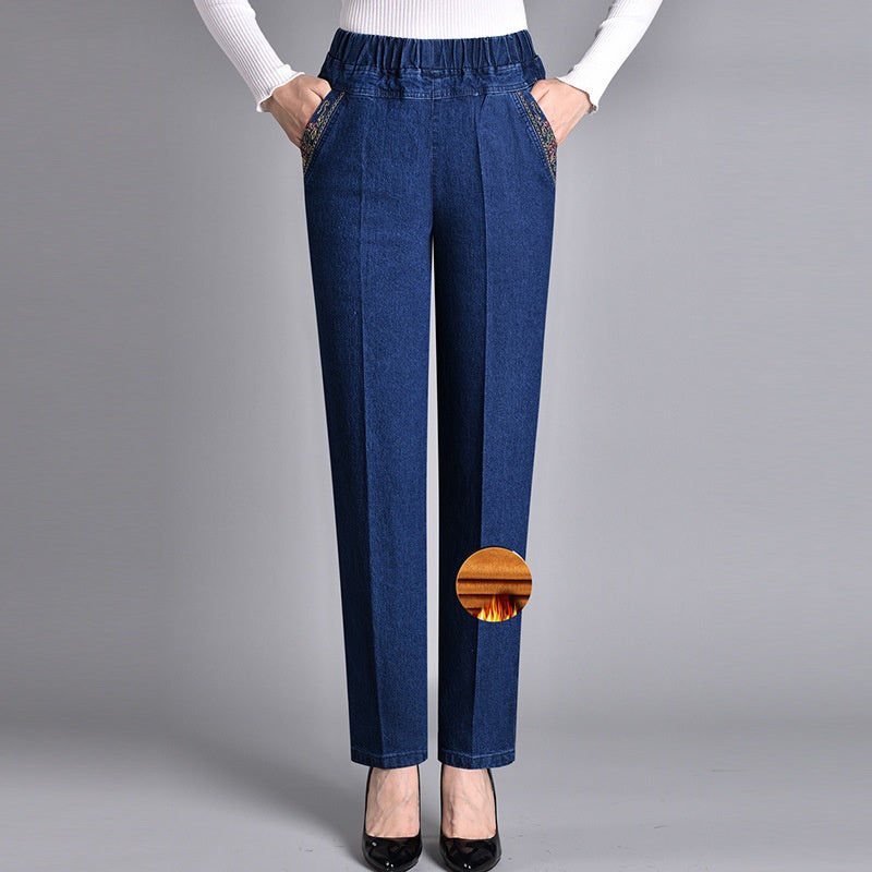 🍁New for autumn✨ Side-Pocket Full Elastic Waist Jeans-2