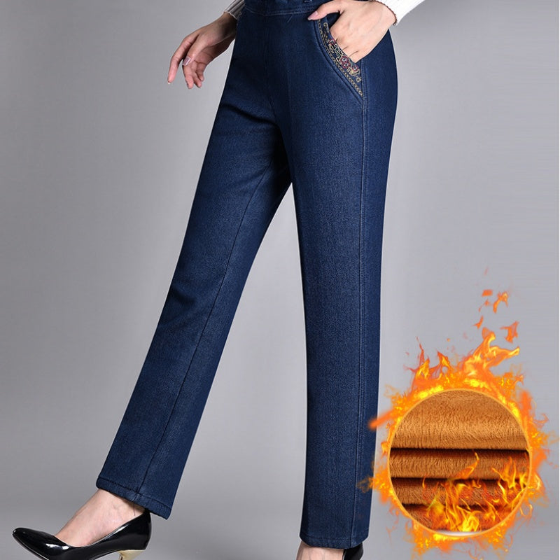🍁New for autumn✨ Side-Pocket Full Elastic Waist Jeans-4