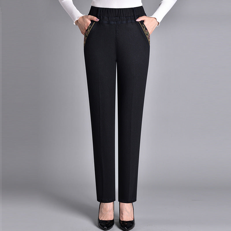 🍁New for autumn✨ Side-Pocket Full Elastic Waist Jeans-6