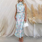 🌷Limited Time 67% OFF💞Love In The Garden Floral Halter Neck Elastic Waist Maxi Dress-8