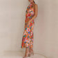 🌷Limited Time 67% OFF💞Love In The Garden Floral Halter Neck Elastic Waist Maxi Dress-7
